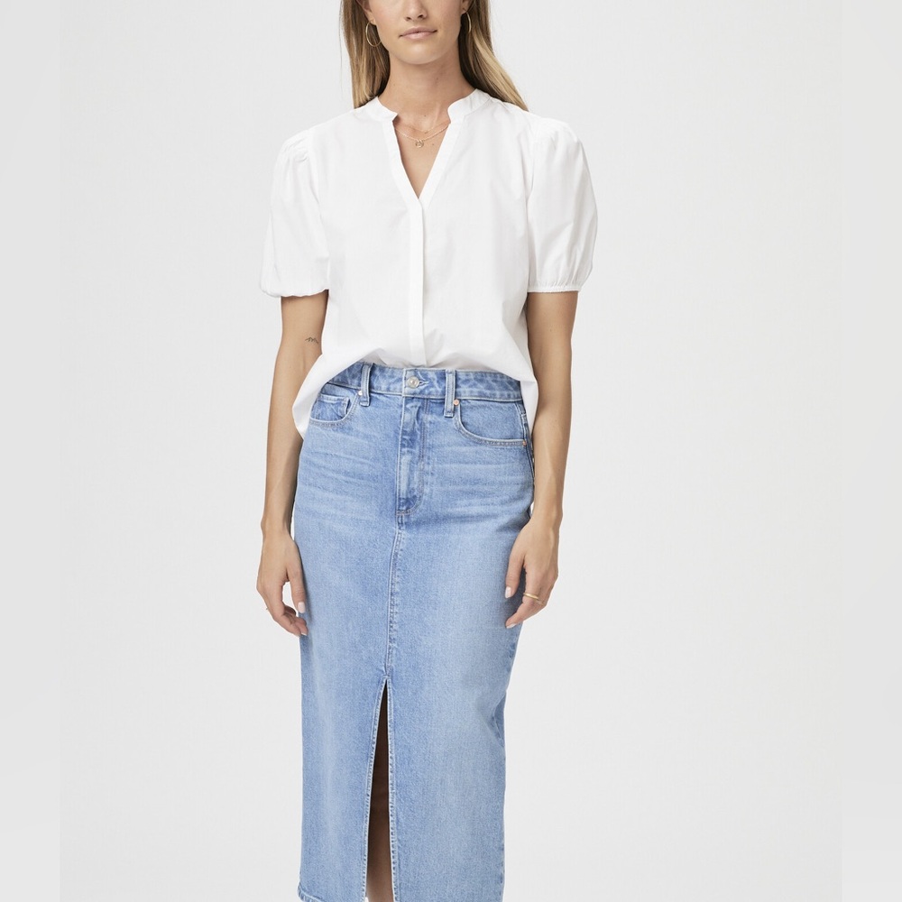 Paige Arra Puff Sleeve White Top